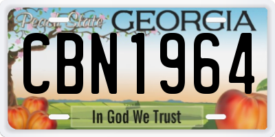 GA license plate CBN1964