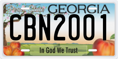 GA license plate CBN2001