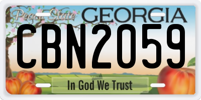 GA license plate CBN2059