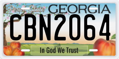 GA license plate CBN2064