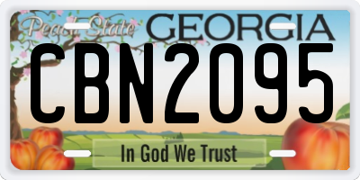 GA license plate CBN2095