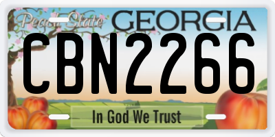GA license plate CBN2266