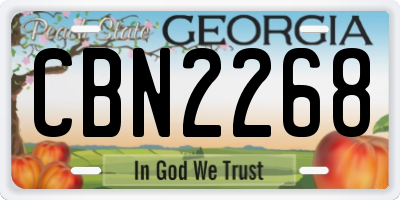 GA license plate CBN2268