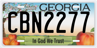 GA license plate CBN2277