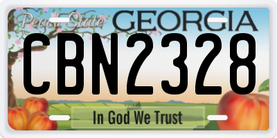 GA license plate CBN2328
