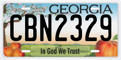 GA license plate CBN2329