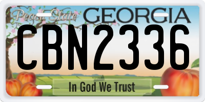 GA license plate CBN2336