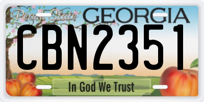 GA license plate CBN2351