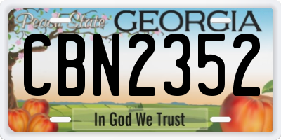 GA license plate CBN2352
