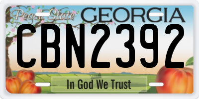 GA license plate CBN2392