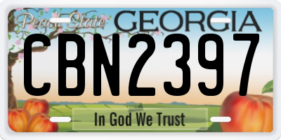 GA license plate CBN2397