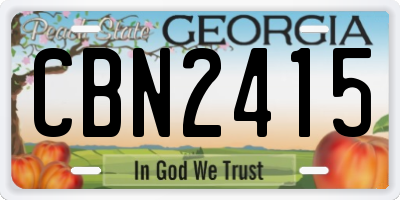 GA license plate CBN2415