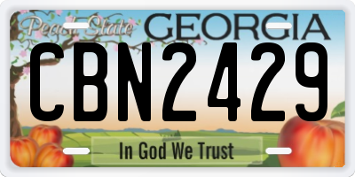 GA license plate CBN2429