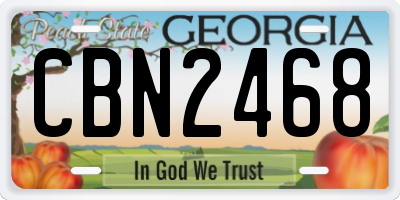 GA license plate CBN2468