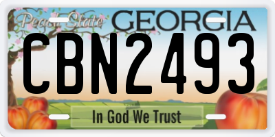 GA license plate CBN2493