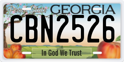 GA license plate CBN2526