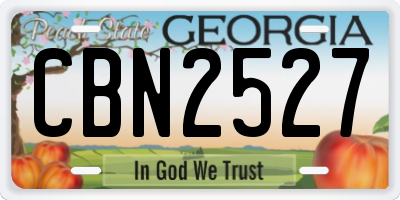 GA license plate CBN2527