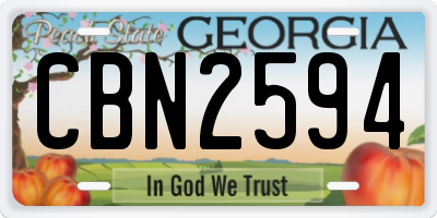 GA license plate CBN2594