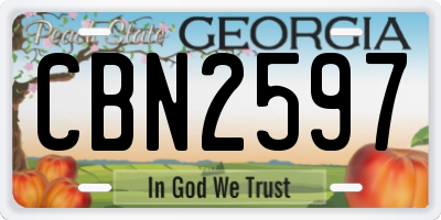 GA license plate CBN2597