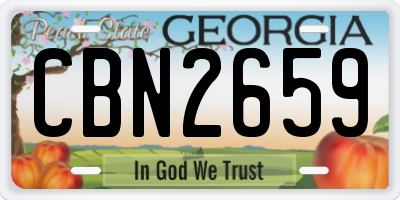 GA license plate CBN2659