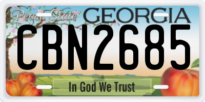 GA license plate CBN2685