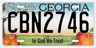GA license plate CBN2746