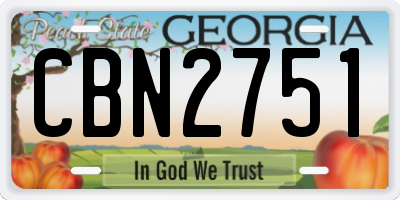 GA license plate CBN2751