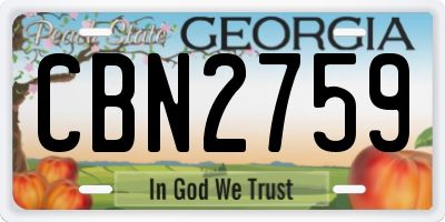 GA license plate CBN2759