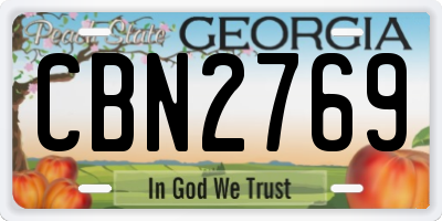GA license plate CBN2769