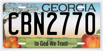 GA license plate CBN2770