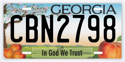 GA license plate CBN2798
