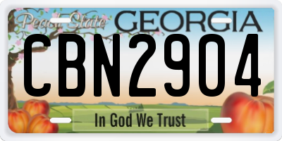 GA license plate CBN2904