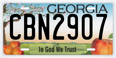 GA license plate CBN2907