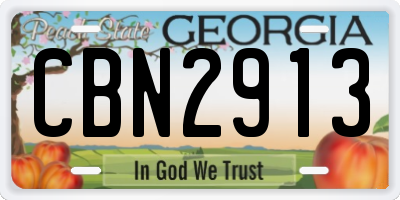 GA license plate CBN2913