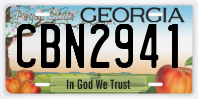 GA license plate CBN2941