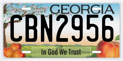GA license plate CBN2956