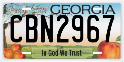 GA license plate CBN2967