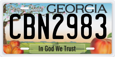 GA license plate CBN2983