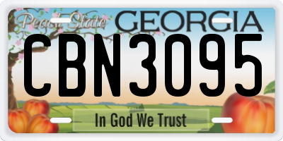 GA license plate CBN3095