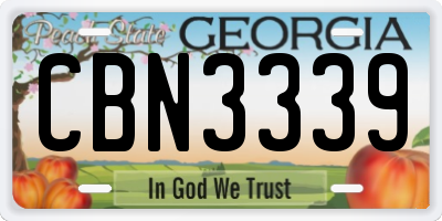 GA license plate CBN3339