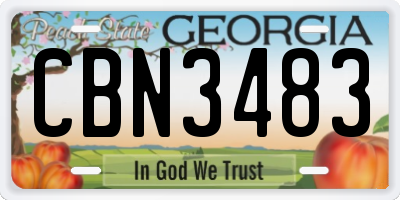 GA license plate CBN3483