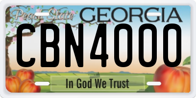 GA license plate CBN4000