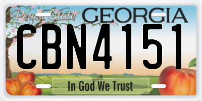 GA license plate CBN4151