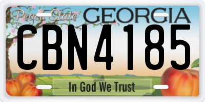 GA license plate CBN4185
