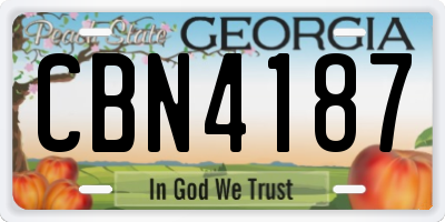 GA license plate CBN4187