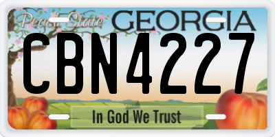 GA license plate CBN4227