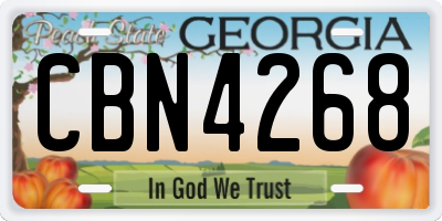 GA license plate CBN4268