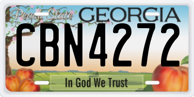 GA license plate CBN4272