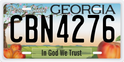 GA license plate CBN4276