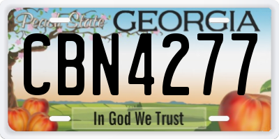 GA license plate CBN4277